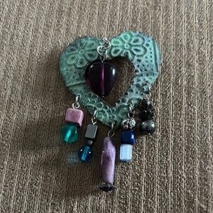 Green Floral Design Brooch in Jewelry